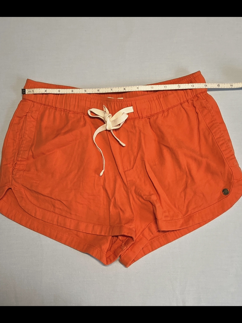 Roxy Orange Elastic Waist Athletic Shorts with Drawstring